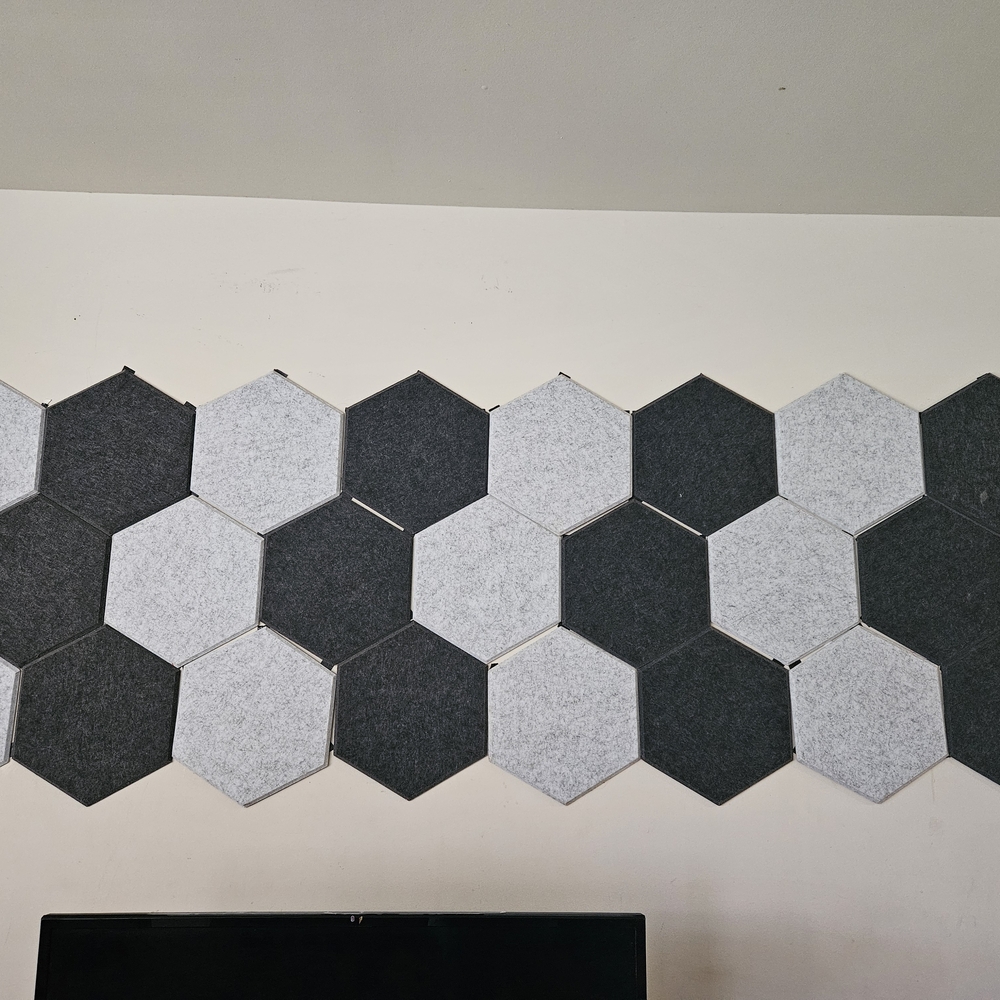 Gray and Black Hexagonal Wallpaper Wall Decor
